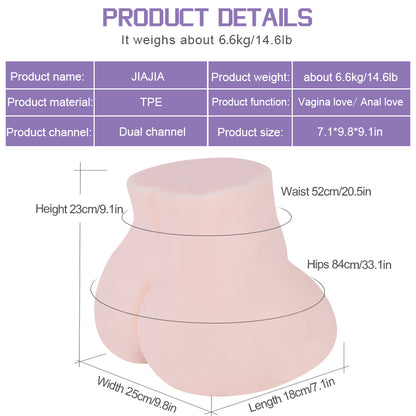 7Kg Sex Doll Male Sex Dolls Entry-Level Ass Pocket Pussy Adult Sex Toys for Men, Realistic Female Adult Torso Mini Butt Stroker with Tight Vaginal Anal Hip Male Masturbator