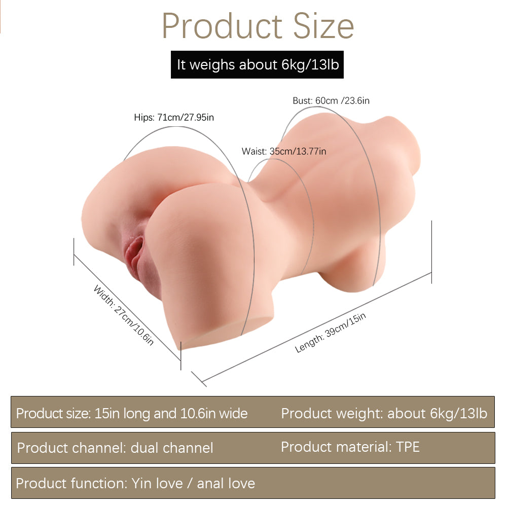 Male Masturbator Sex Doll for Men, Female Sex Doll Torso Love Doll with Realistic Boobs Vagina Anus,Lifelike Pocket Pussy Sex Dolls Torso Doll for Male Realistic Sex, Man Masturbationg Orgasm Sex Toy  13.2Lb (6Kg)