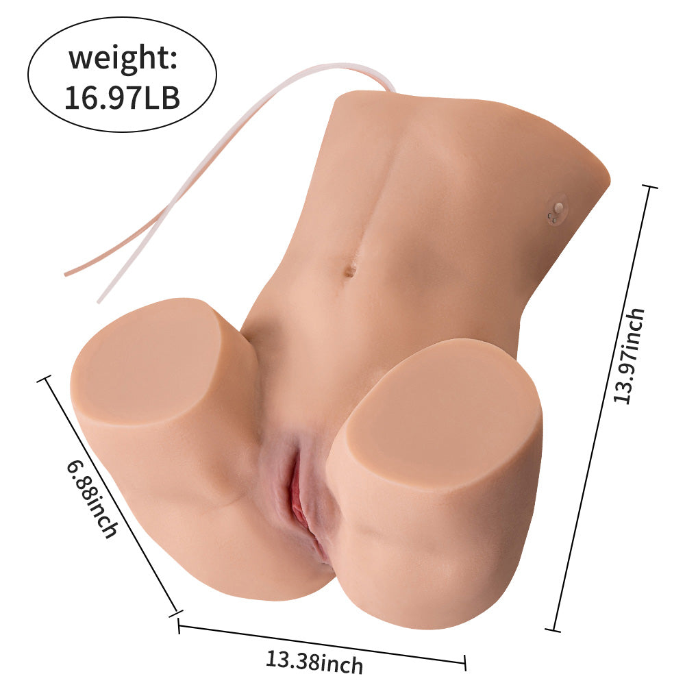 16.97lb Sucking Vibrating Sex Doll Ass Male Masturbator, Life-Size Female Torso Sex Doll with Vaginal and Anal, Auto-Cleaning Sex Doll for Men Pleasure Sex Toys  - HiREALOVE Official Store