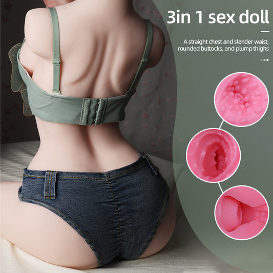 Life Size Female Sex Doll Torso Male Masturbator, Realistic Sex Dolls with Big Boobs Pussy Ass, 16Kg/35lg Full Size Sex Doll Big Butt Real Dolls for Mens Sex Torso Adult Toy for Vaginal Anal Breast Sex