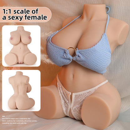 28LB Sex Doll Male Masturbator with 3-in-1 Big Breast Tight Butt Pussy Ass, Lifelike Female Torso Love Dolls Sex Toy for Men Orgasm, Soft Butt Big Breasts Pussy Ass Masturbation Hole & Breast Sex, Realistic Flexible Fleshy Masturbation Size.