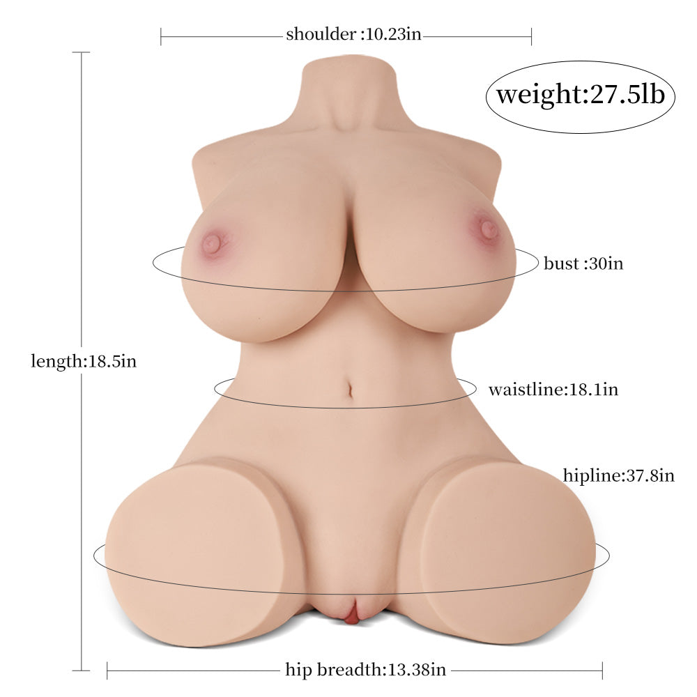 28LB Sex Doll Male Masturbator with 3-in-1 Big Breast Tight Butt Pussy Ass, Lifelike Female Torso Love Dolls Sex Toy for Men Orgasm, Soft Butt Big Breasts Pussy Ass Masturbation Hole & Breast Sex, Realistic Flexible Fleshy Masturbation Size.